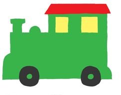 drawing of a green steam train on a white background