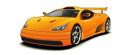 isolated orange sport car