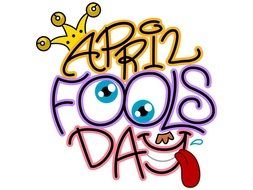 Happy April Fools Day as a graphic illustration