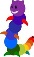 Ä°llustration of Cartoon Rainbow caterpillar