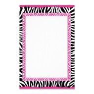 Trendy Lime Green Zebra Print Pattern Customized Stationery