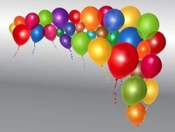 color Birthday Balloons Clip Art drawing