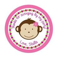Birthday Girl Monkey Stickers