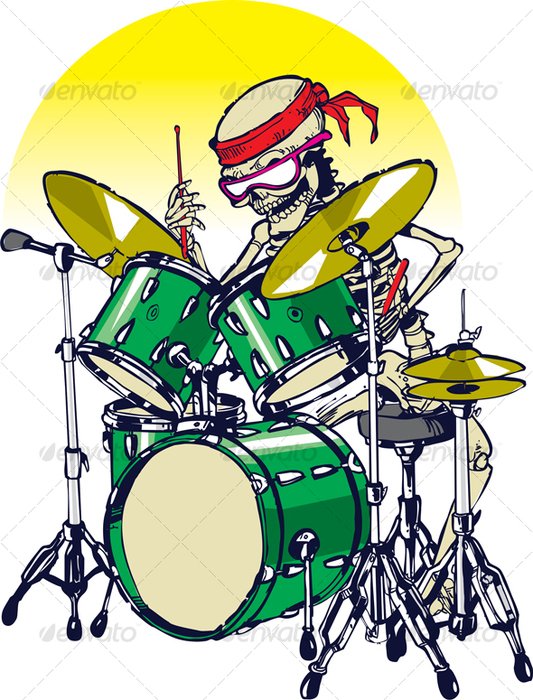 Cartoon Playing Drums N3