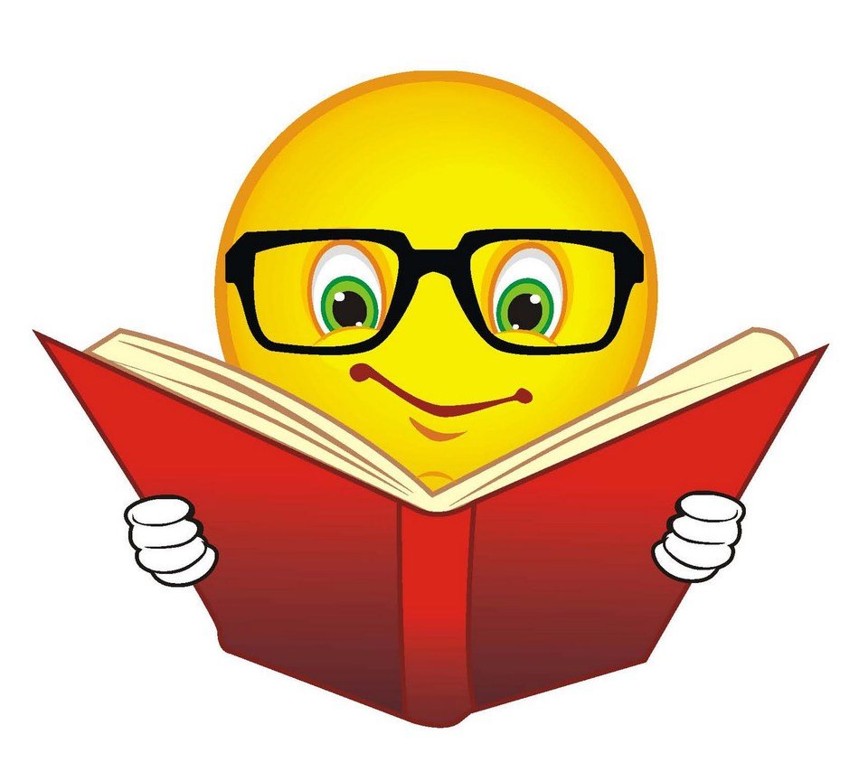 Clipart of Smiley Face Reading