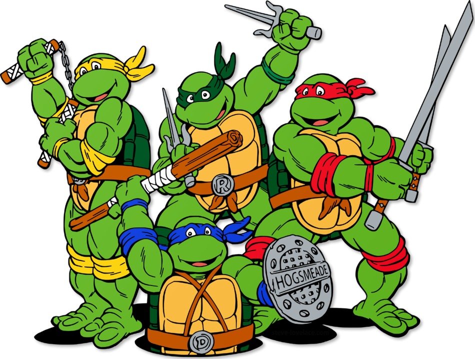 picture of ninja turtles on a white background