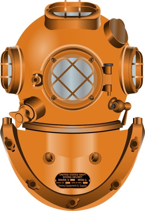 Brown diving helmet clipart