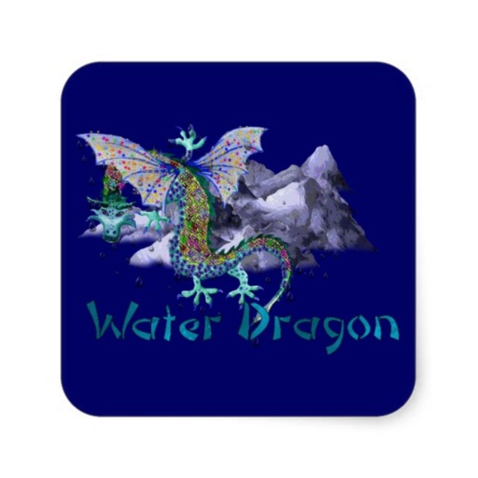 Chinese Blue Dragon Round Bookplate Stickers