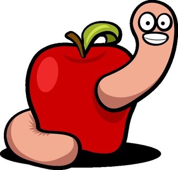 Apple With Worm Clip Art N3
