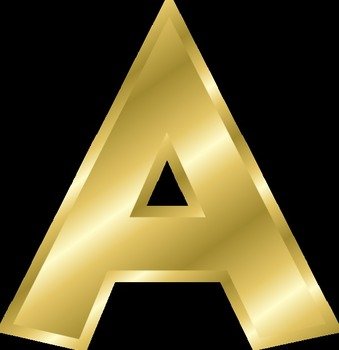 Gold Alphabet Letters Clip Art N4
