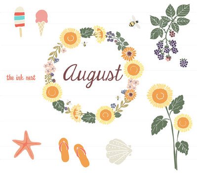 August Clip Art N5