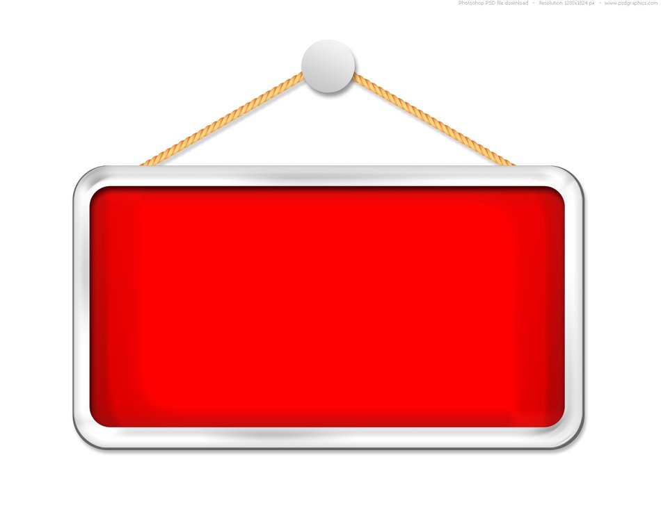 clipart of the red Blank Hanging Sign