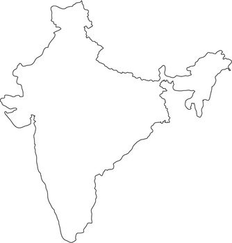 India Map Outline Printable