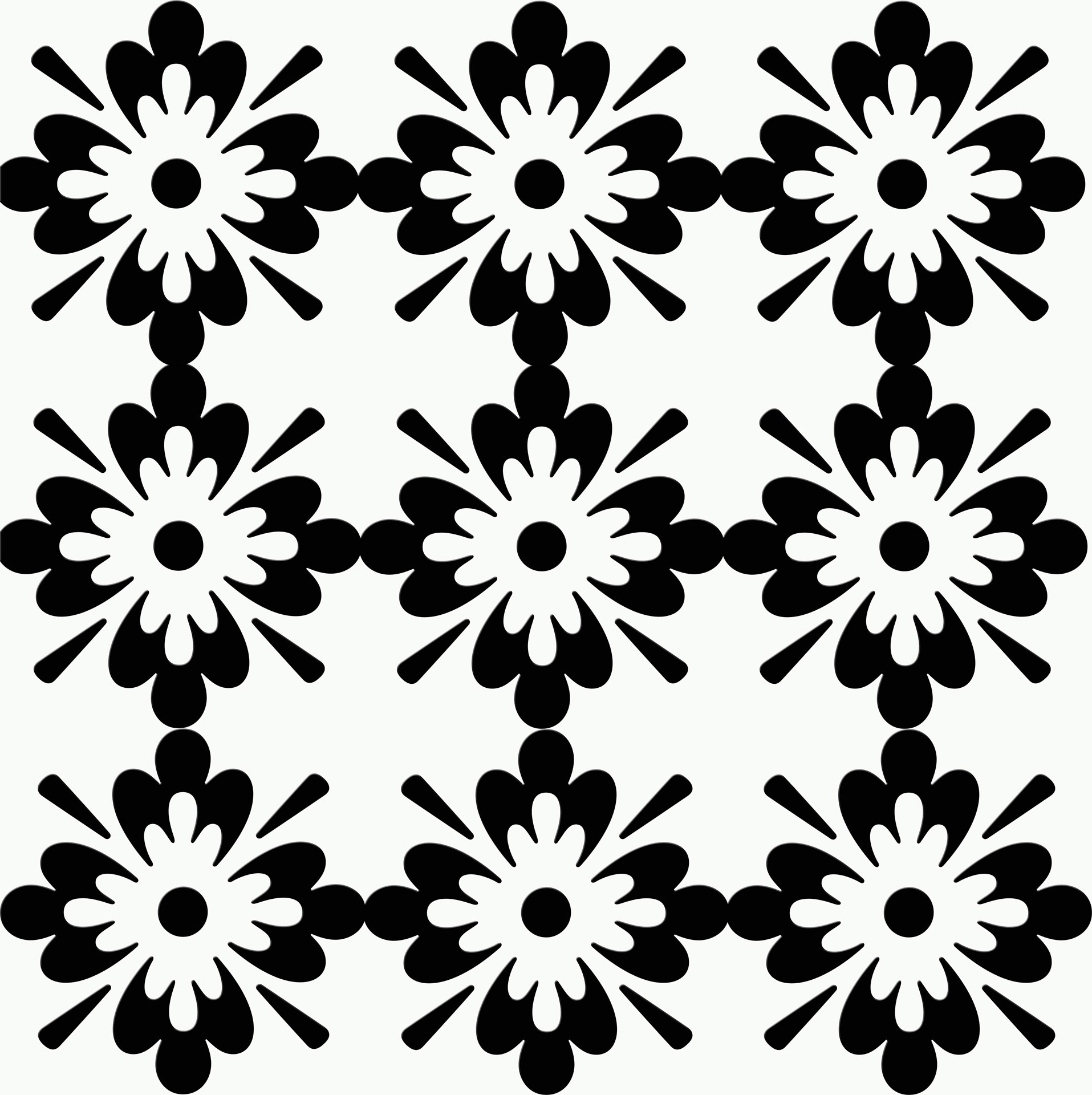 Паттерн цветы черно белый