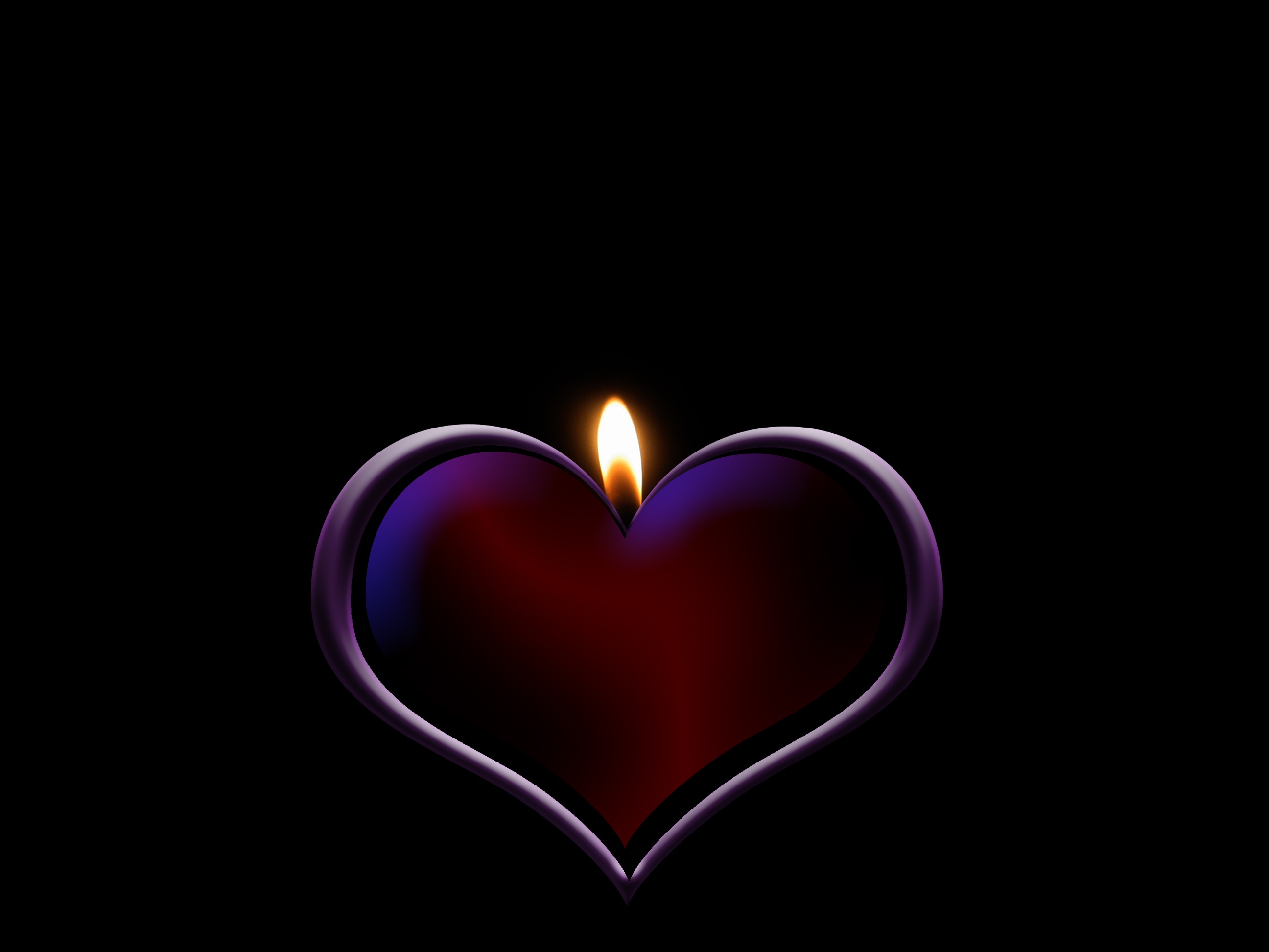Candle heart love luck abstract free image download