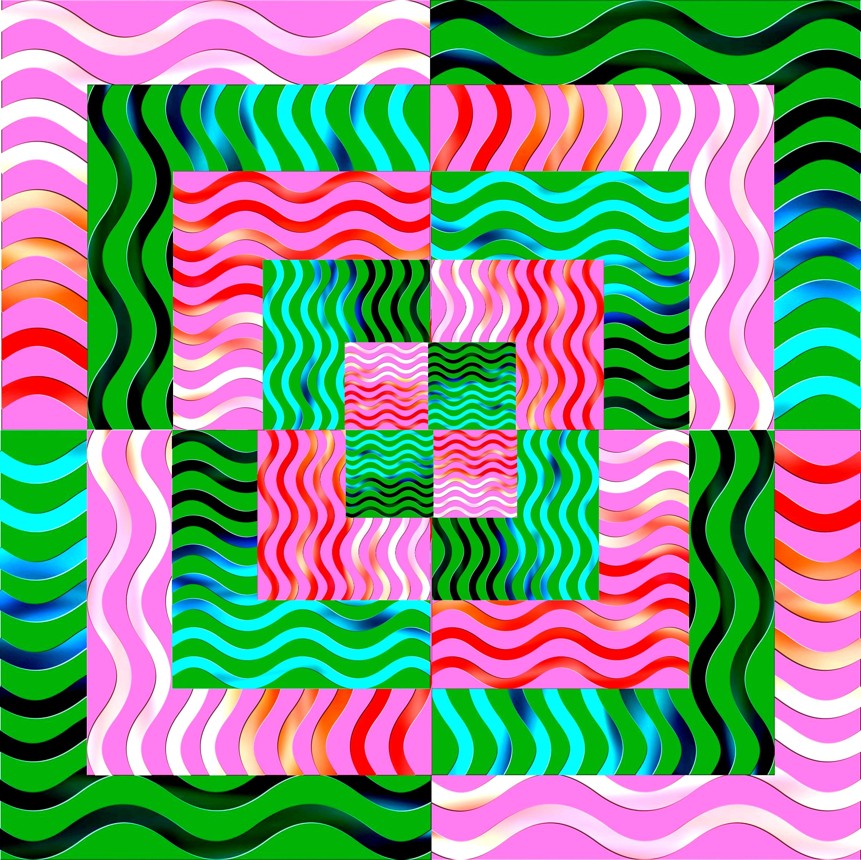 Abstract Pink and Emerald