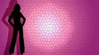 women silhouette background rosa