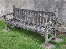 bench seat old lichen dilapidated