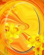 easter narcissus oval background