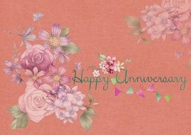 beautiful anniversary greeting card