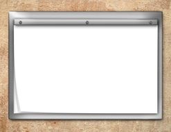 white flipchart wall board o a brown wall