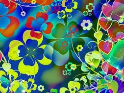 background with colorful floral pattern