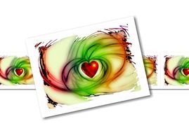 heart love romance postcard