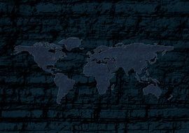 world map on the background wall