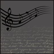 music and clef background grey color