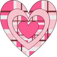 valentine heart pink plaid fabric