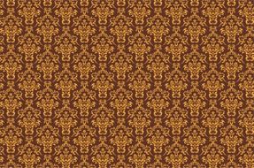 damask brown orange pattern