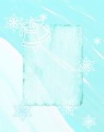 winter bells background paper blue