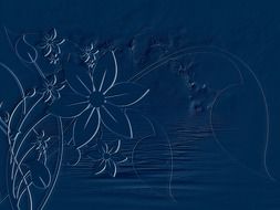 dark blue background with flowers