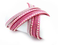 Pink bracelet with metal studs