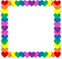 valentine heart love frame rainbow