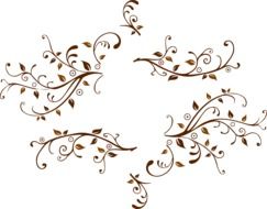 leaves vines floral swirl element