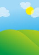background with meadow and summer sky