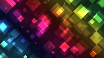 wallpaper with rainbow neon squares