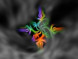 Abstract rainbow in smoke