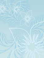 light blue background with flower pattern