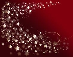 red christmas background with gold stars