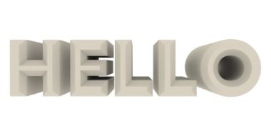 hello 3d text artwork