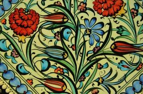 ceramic tile with colorful floral design