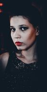 portrait of model girl with evening makeup