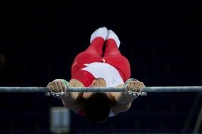 active athlete on the bar