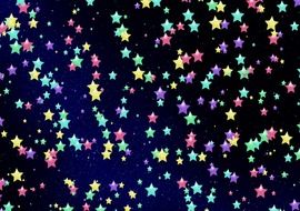 black background with colorful stars