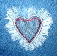 jeans fabric heart love design