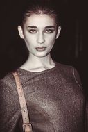 model woman cosmetics jacket