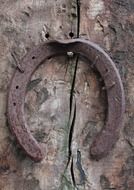 horseshoe wood rustic old rusted