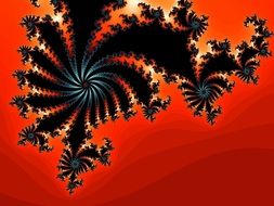 fractal spiral red helix curve